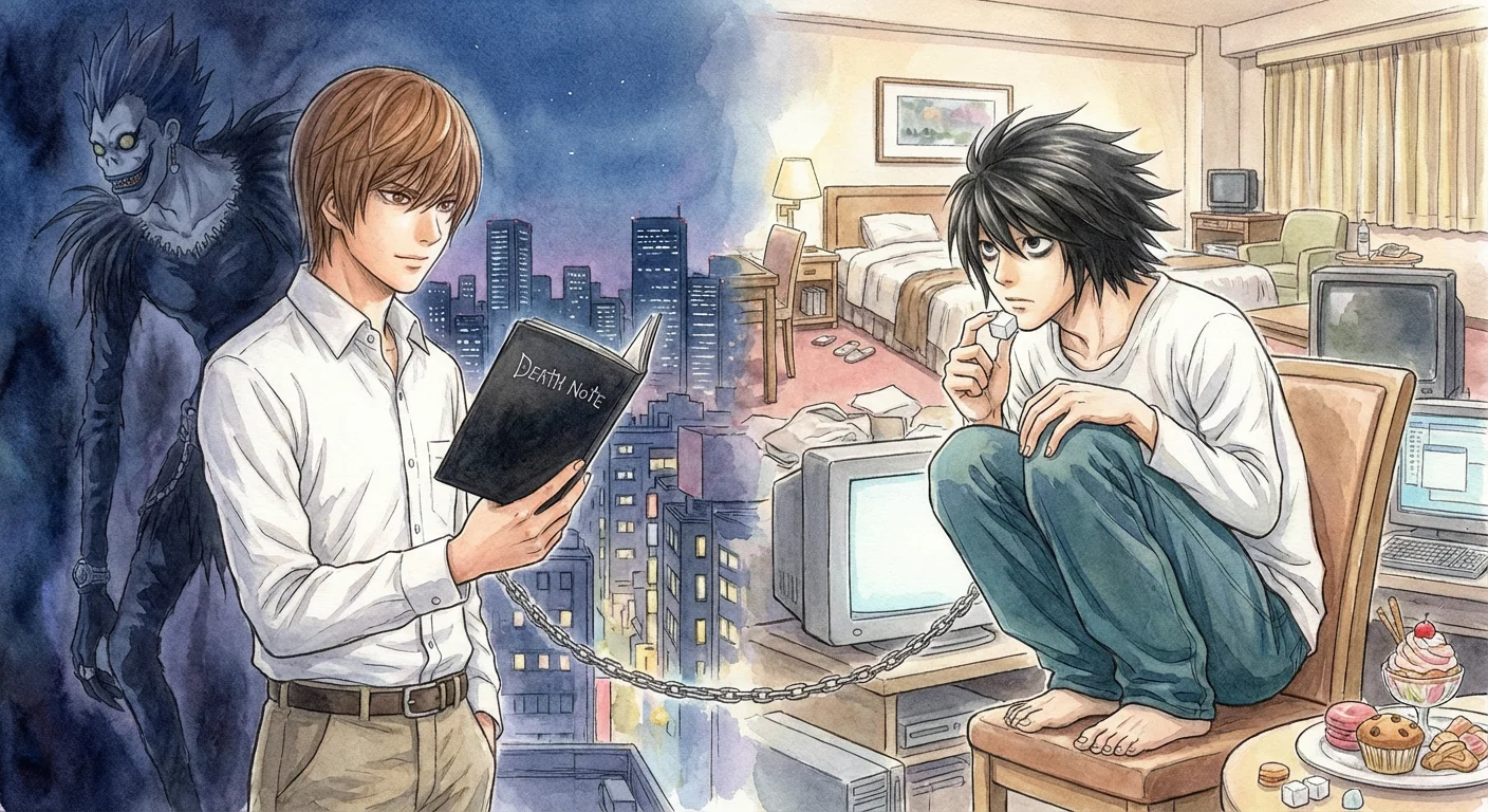 L vs Light psychological battle in Death Note
